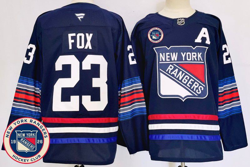 Men New York Rangers #23 Fox Blue Fanatics 2025 NHL Jersey style 3->new york rangers->NHL Jersey